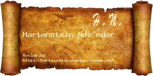 Hartenstein Nándor névjegykártya